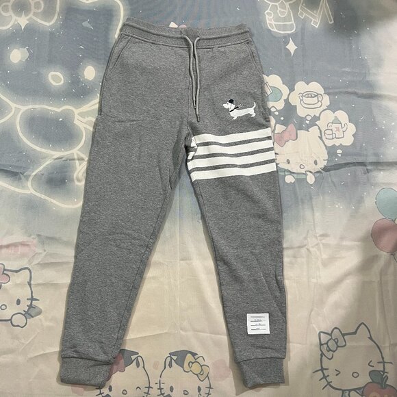 Thom Browne Graphic - Embellished Grey Sweatpants - Picture 1 of 7